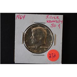 1964 Kennedy Half Dollar; Silver; EST. $15-25