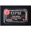 Image 1 : OPM, LLC Silver Ingot; .999 Fine Silver 1 Oz.; From Recycled Sources; EST. $35-35