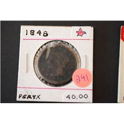 1848 Large One Cent; 13 Stars; EST. $60-90