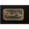 Image 1 : SilverTowne Silver Ingot "Thank You"; .999 Fine Silver 1 Oz.; EST. $30-40