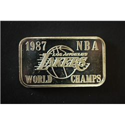 1987 NBA World Champs  Los Angeles Lakers  Silver Ingot; .999 Silver 1 Oz.; EST. $30-40