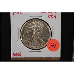 1945 Walking Liberty Half Dollar; AU58; EST. $20-40