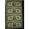 Image 1 : 2003-A US Federal Reserve Note $2; San Francisco CA Reserve; Lot of 4; Uncut Bills; EST. $20-40