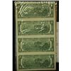 Image 2 : 2003-A US Federal Reserve Note $2; San Francisco CA Reserve; Lot of 4; Uncut Bills; EST. $20-40