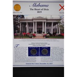 2003 Alabama State Quarter Coin Set W/US Postal Stamps; P&D Mints; EST. $5-10