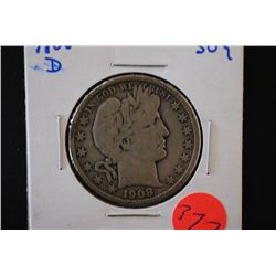 1908-D Barber Half Dollar; G4; EST. $10-20