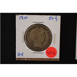 1910 Barber Half Dollar; G4; EST. $10-20