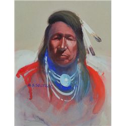 Steve Seltzer - Indian Portrait with Yellow Robe