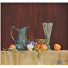 Image 1 : Laura Robb - Blue-Green Pitcher and Peaches