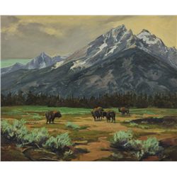 Kimball Warren - Bison Near Taos