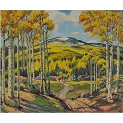 J. R. Willis - Road Through the Aspens, Near Taos, N.M.