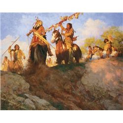 Howard Terpning - Sunset for the Comanche