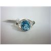 Image 1 : NATURAL 16.00 CTW BLUE TOPAZ RING .925 STERLING SILVER
