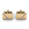 Image 1 : Genuine 0.48 ctw Amethyst Cufflink 14k W/Y Gold