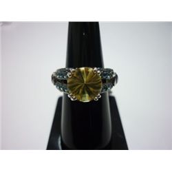 NATURAL 30.50 CTW SEMI PRECIOUS RING .925 STERLING SILV
