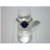 Image 1 : NATURAL 11.00 CTW SAPPHIRE AND DIAMOND RING .925 STERLI
