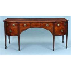 A SHERATON PERIOD MAHOGANY BOWFRONT SIDEBOARD