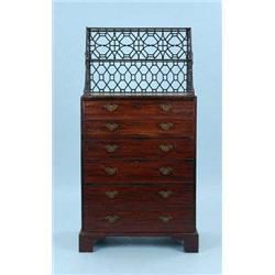 A GEORGE III MAHOGANY SECRETAIRE BOOKCASE, th