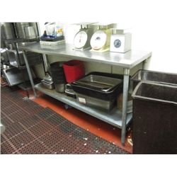 S.S. Work Table 6'x18" w/ Under Shelf