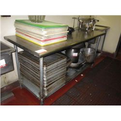 S.S. 72" Work Table w/ Under Shelf