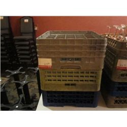 Assorted Glassware w/ Plastic Trays