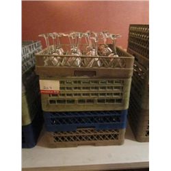 Assorted Glassware w/ Plastic Trays