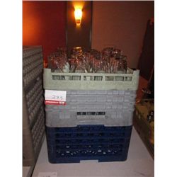Assorted Glassware w/ Plastic Trays