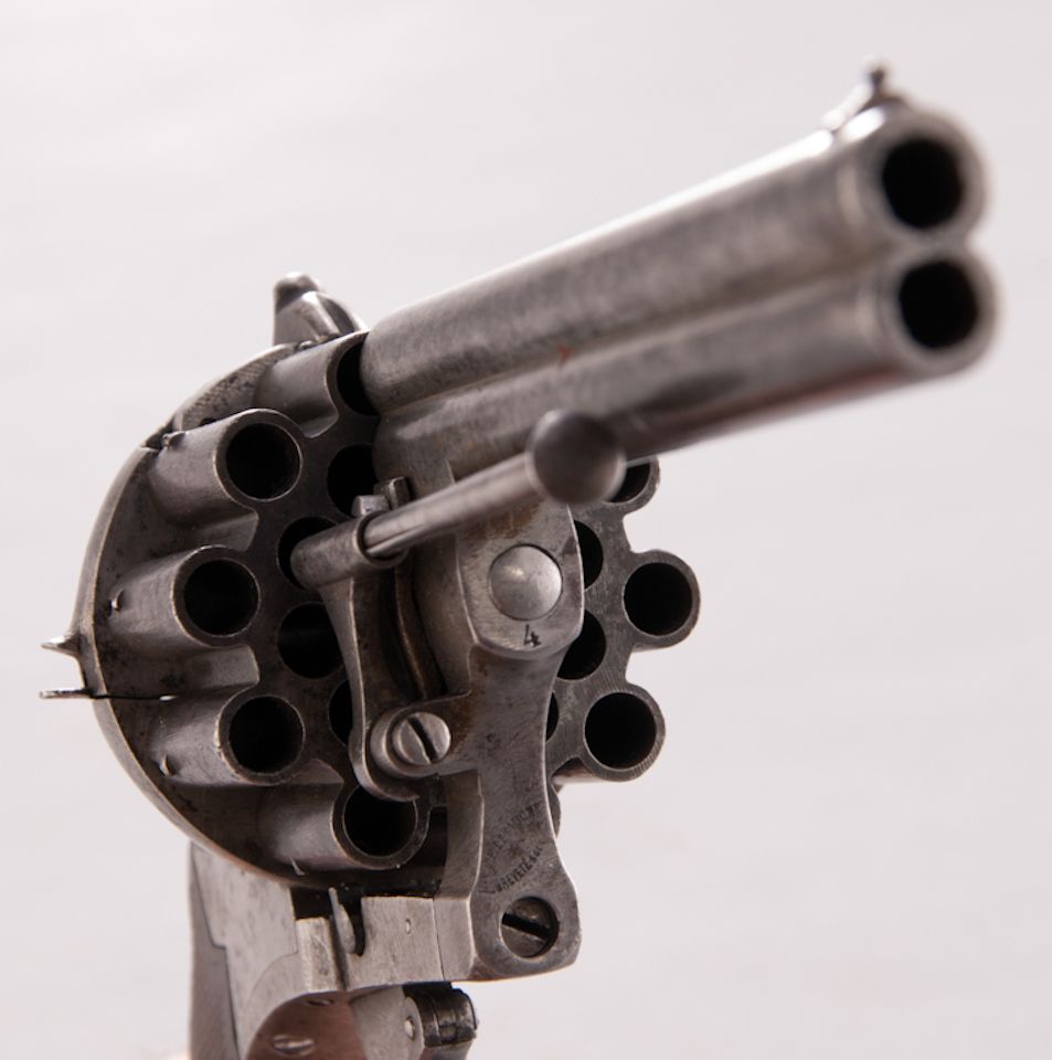 French 20-Shot Duplex Double Action Pinfire Revolver