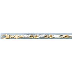 FIGAROPE (ITALY) 6.5mm 26in. 97.7 grs 14kt 2tone Gold