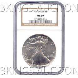 Certified Uncirculated Silver Eagle 1991 MS69