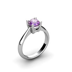 Amethyst 0.70ctw Ring 14kt White Gold