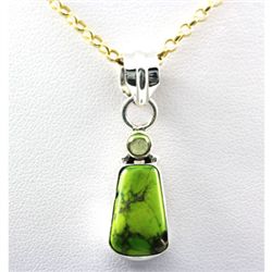 16.5ctw Green Gaspeite Silver Pendant