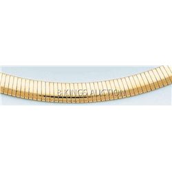 LIGHT OMEGA NECKLACE 8mm 16in. 33.1 grs 14kt Y Gold