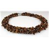 Image 2 : 708CTW 18" TIGER EYE CHIPPED STONE NECKLACE METAL LOCK