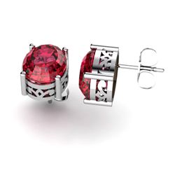 Garnet 4.20ctw Earring 14kt White Gold