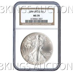 Certified Uncirculated Silver Eagle 2008 MS70