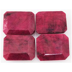 214.67ctw RubyEmeraldCut LooseGemstone lot of 4