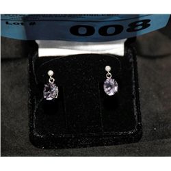 Amethyst and diamond earrings