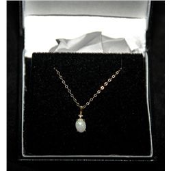 14k gold opal and diamond necklace