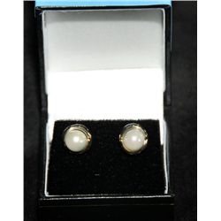 14k gold pearl earrings
