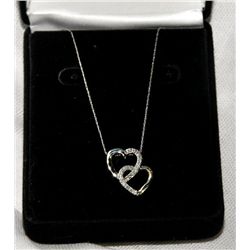 10k white gold diamond heart necklace