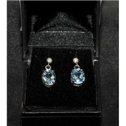 Aquamarine and diamond earrings