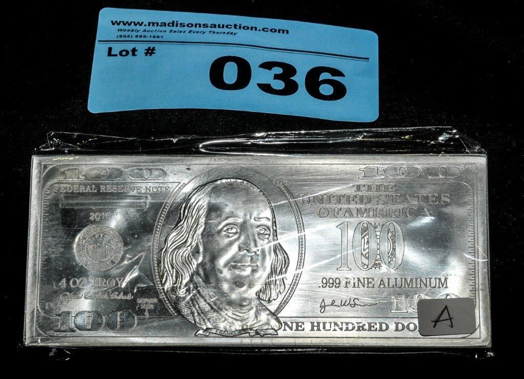 One hundred dollar bill plate