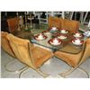 Image 1 : Heavy marble base brass and glass dining table