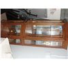 Image 1 : Lighted oak corner display cabinet