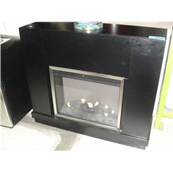 Black contemporary modern fireplace mantel with