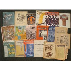 18 WWI SHEET MUSIC COPIES-SOUSA STARS & STRIPES FOREVER