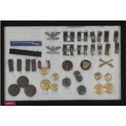 COLLECTION OF 40+ WWII U/S/ MILITARY INSIGNIA, AWARDS