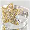 Image 2 : 42.93twc Lab Diamond White/Yellow Gold Vermeil/925 Ring (JEW-3966)