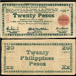 1945 WW2 Guerrilla Rebel Philippines 20P Note Negros (CUR-07308)